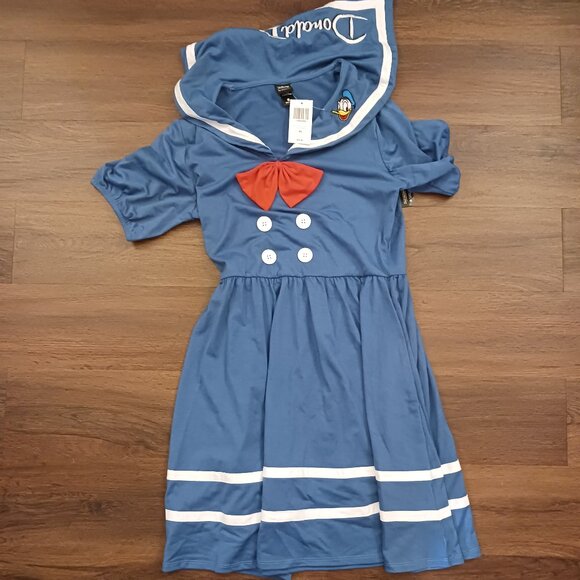 Disney Her Universe Dress Womens NWT M Blue Donald Duck Sailor Cosplay Pockets - Picture 3 of 7